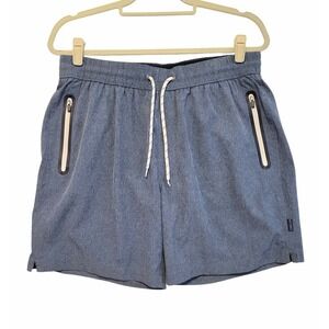 Hot Coals Blue Swim‎ Trunks Shorts Young Adult Teen Boy Size Large Zip Pockets